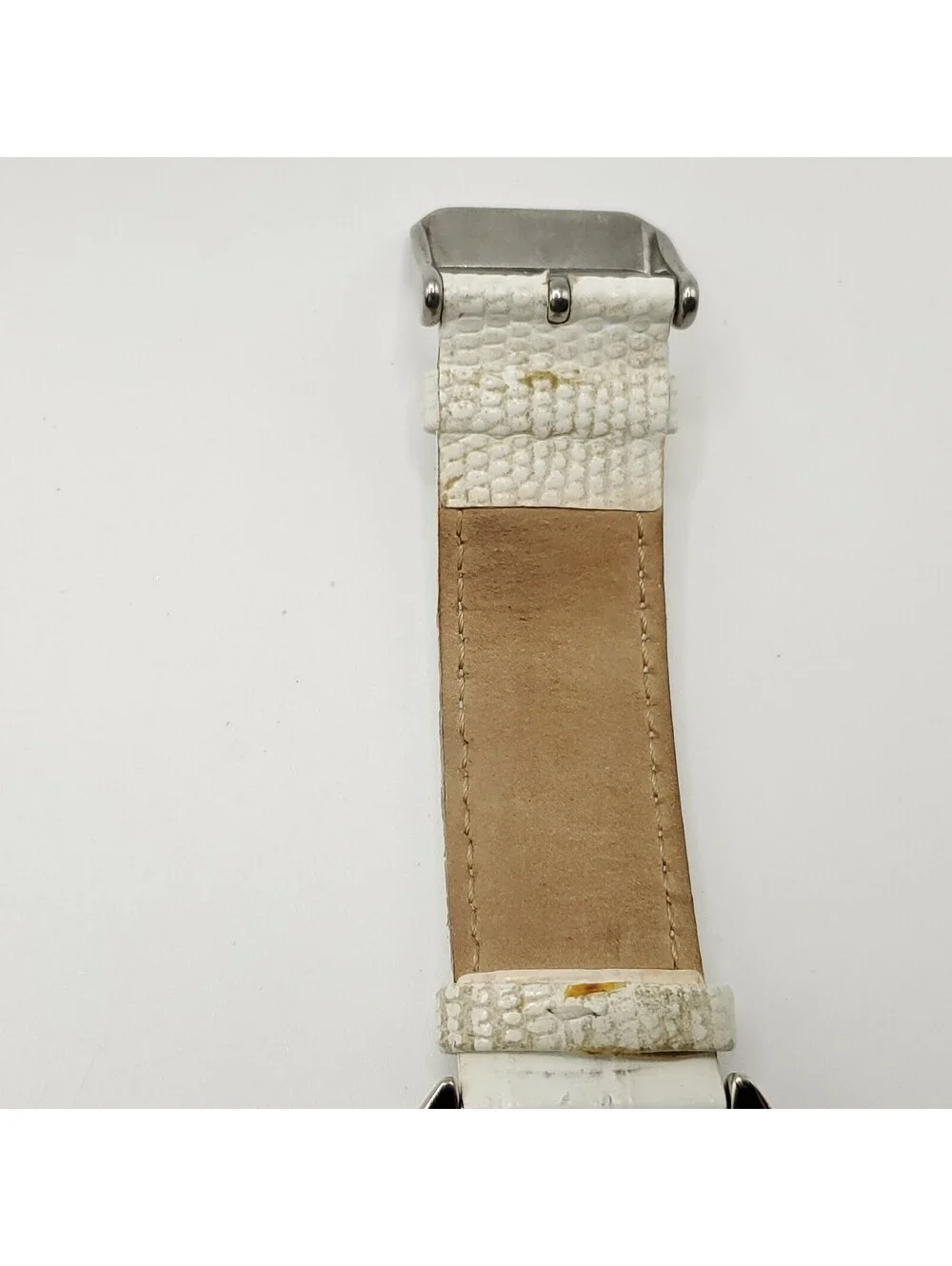 Joan Rivers Classics Watch New Battery White Band 38mm Square MOP Dial
